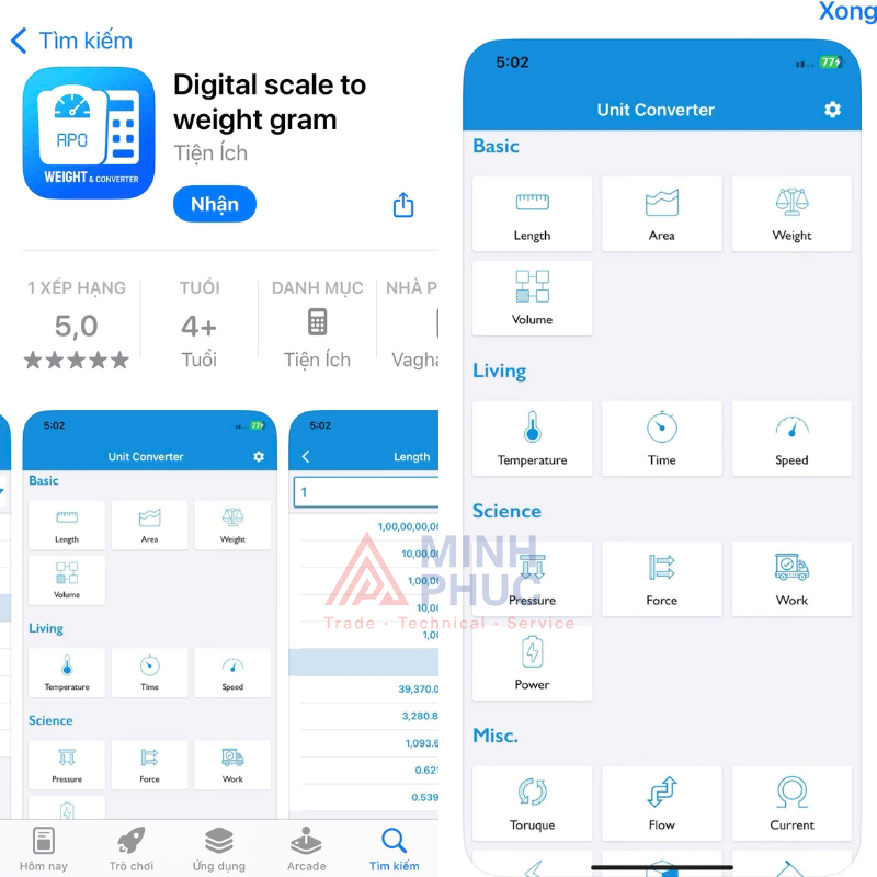 app cân điện tử