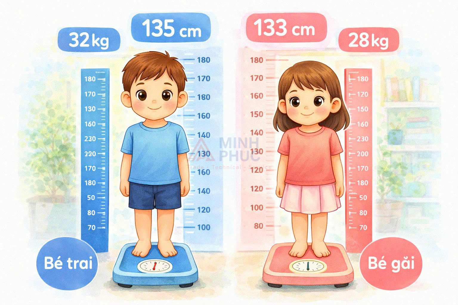 chiều cao cân nặng của trẻ