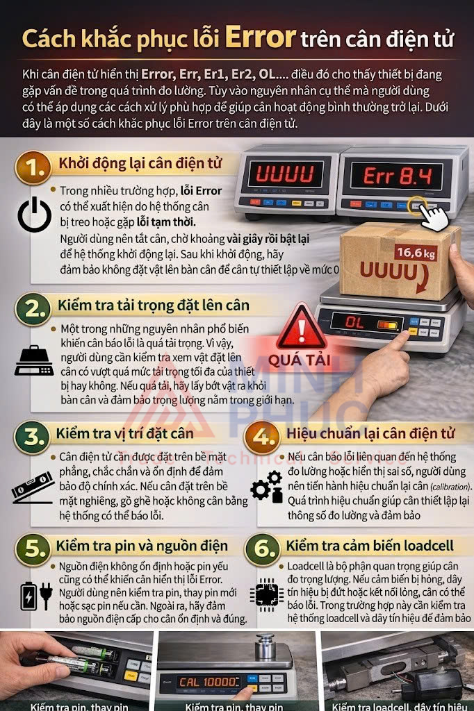 cân điện tử báo lỗi error