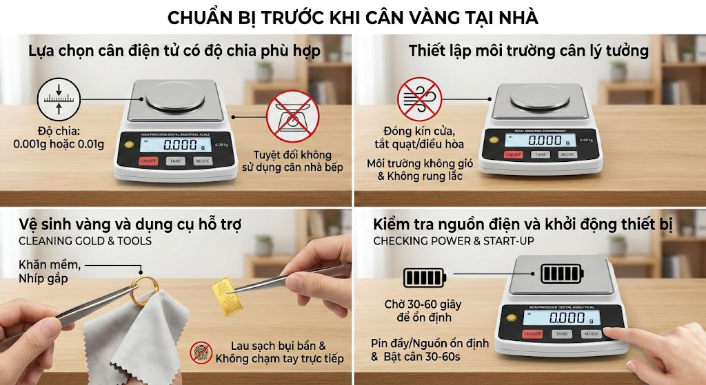 cách cân vàng tại nhà