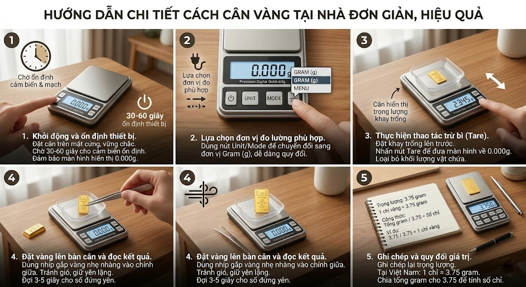cách cân vàng tại nhà