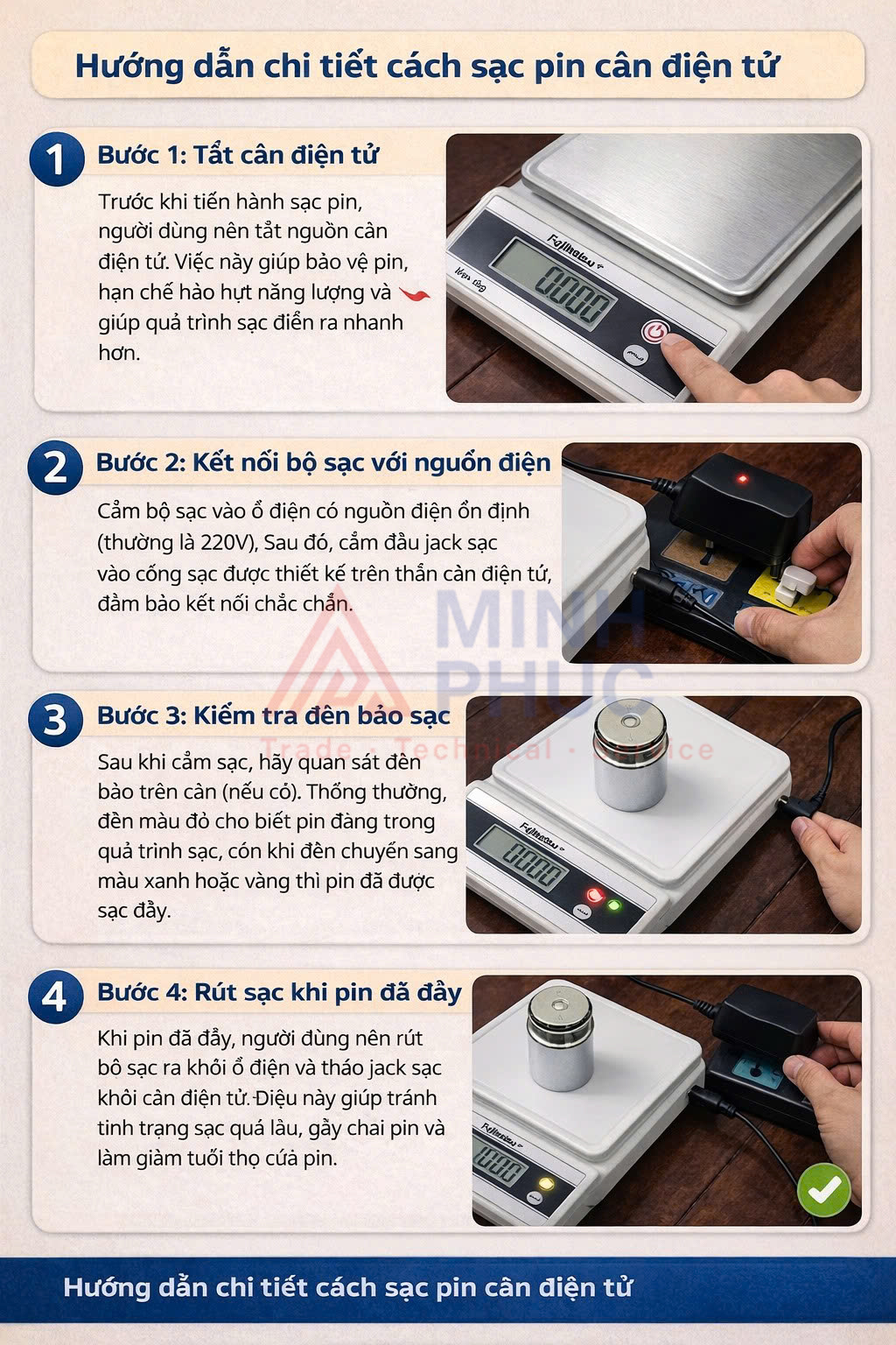 cách sạc pin cân điện tử