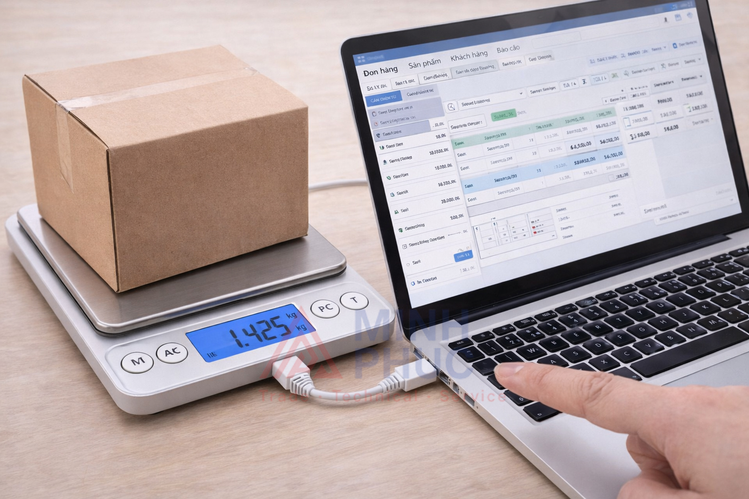 kết nối cân điện tử với máy tính