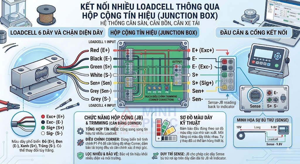 kết nối loadcell với đầu cân