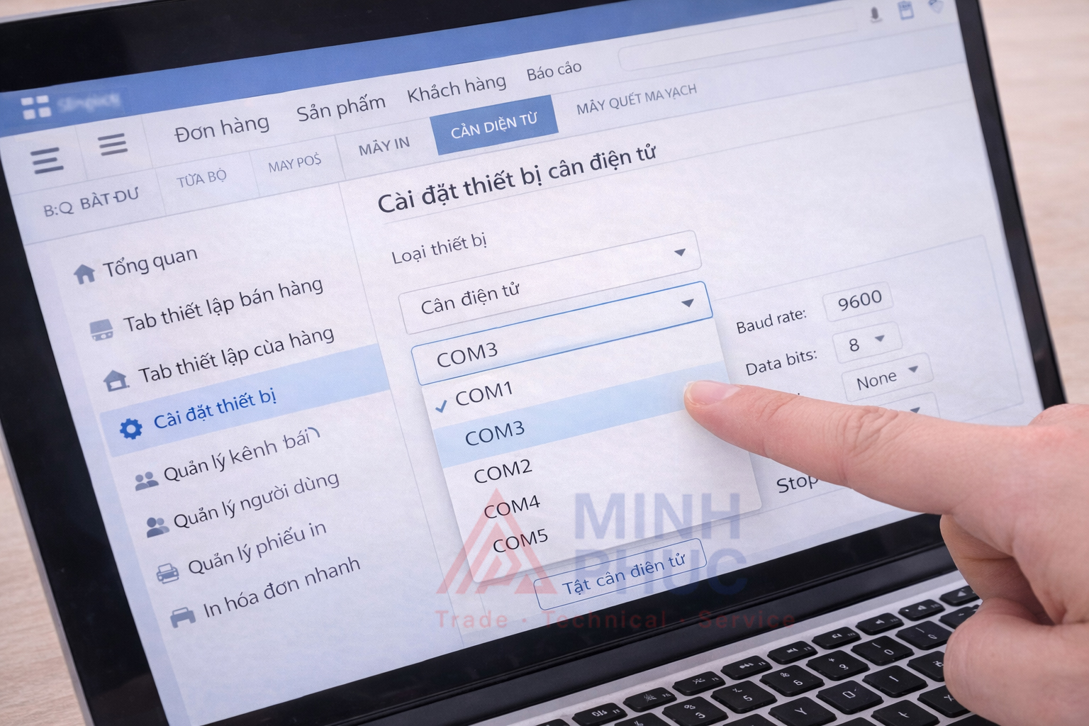 kết nối cân điện tử với máy tính