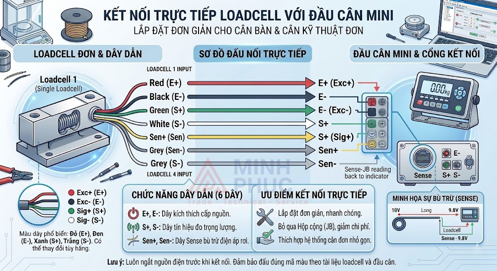 kết nối loadcell với đầu cân