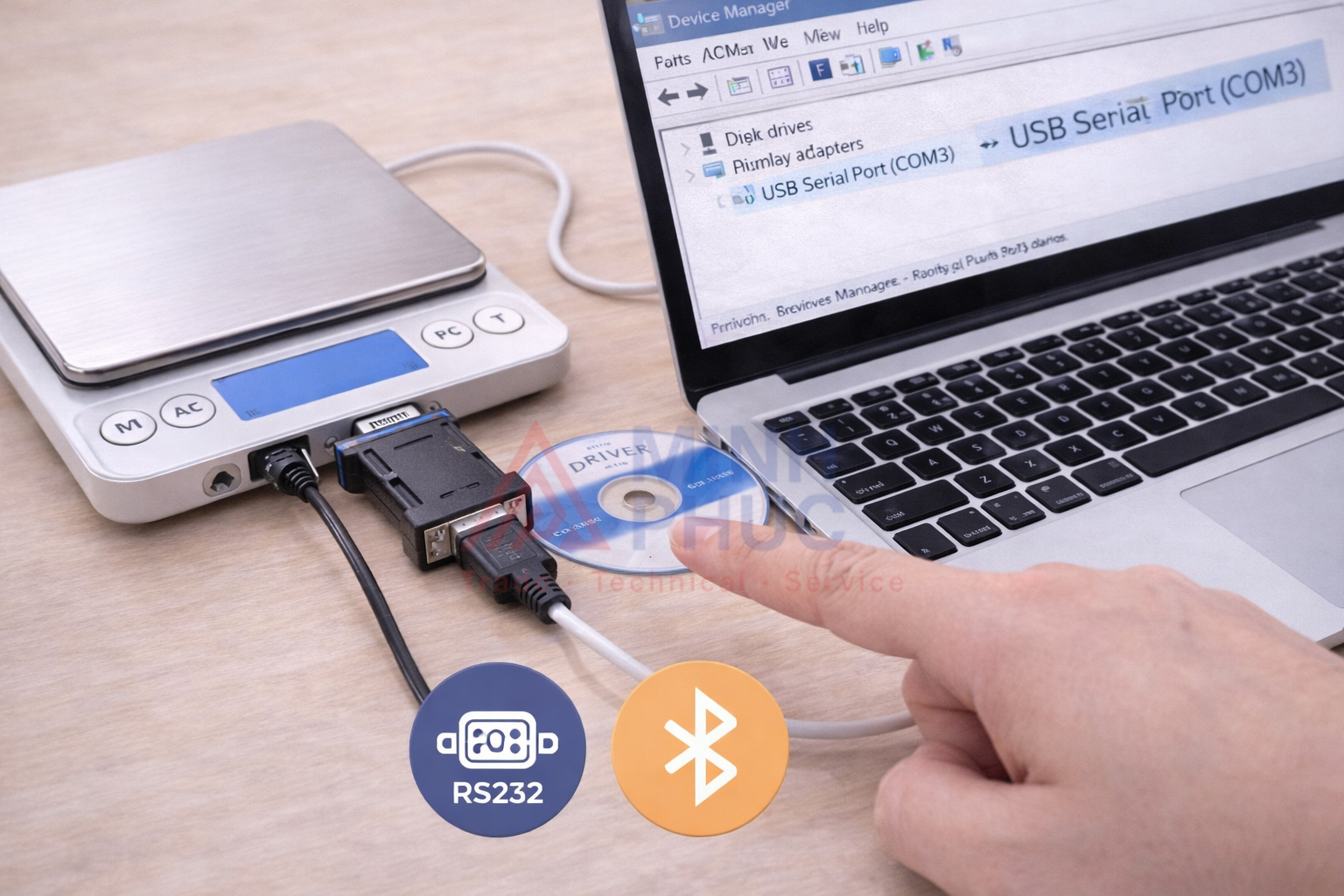 kết nối cân điện tử với máy tính