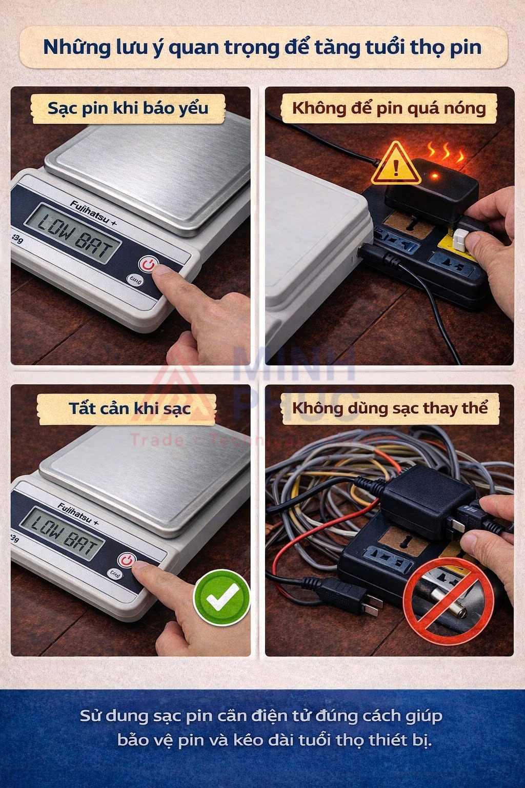 cách sạc pin cân điện tử