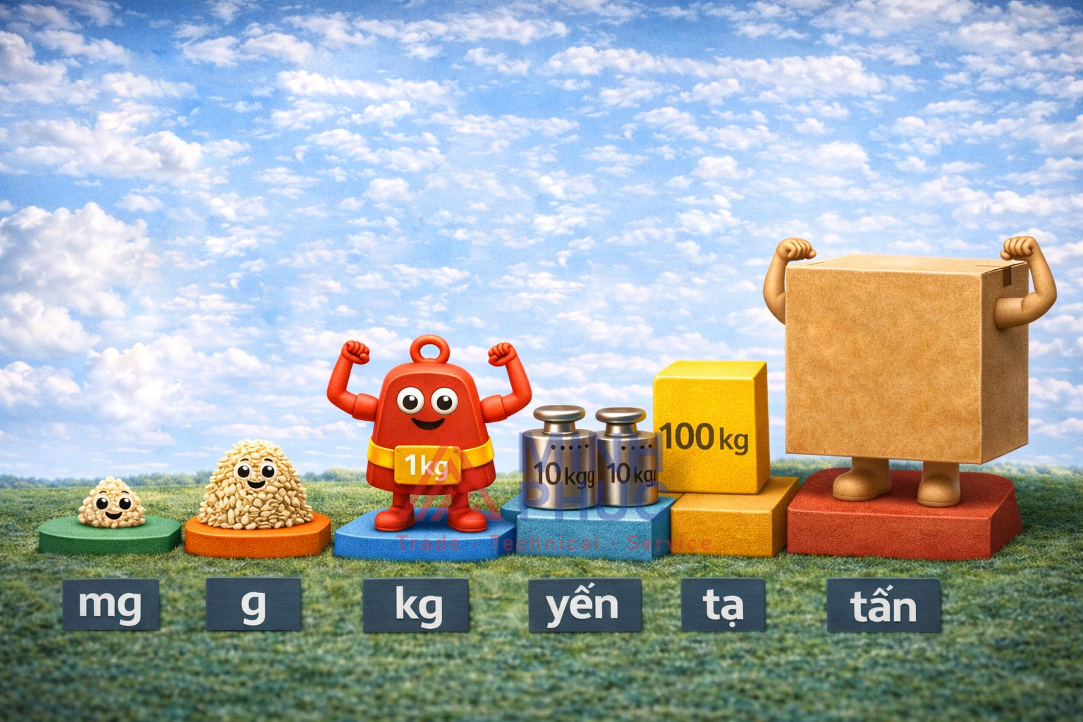 bảng đơn vị đo khối lượng