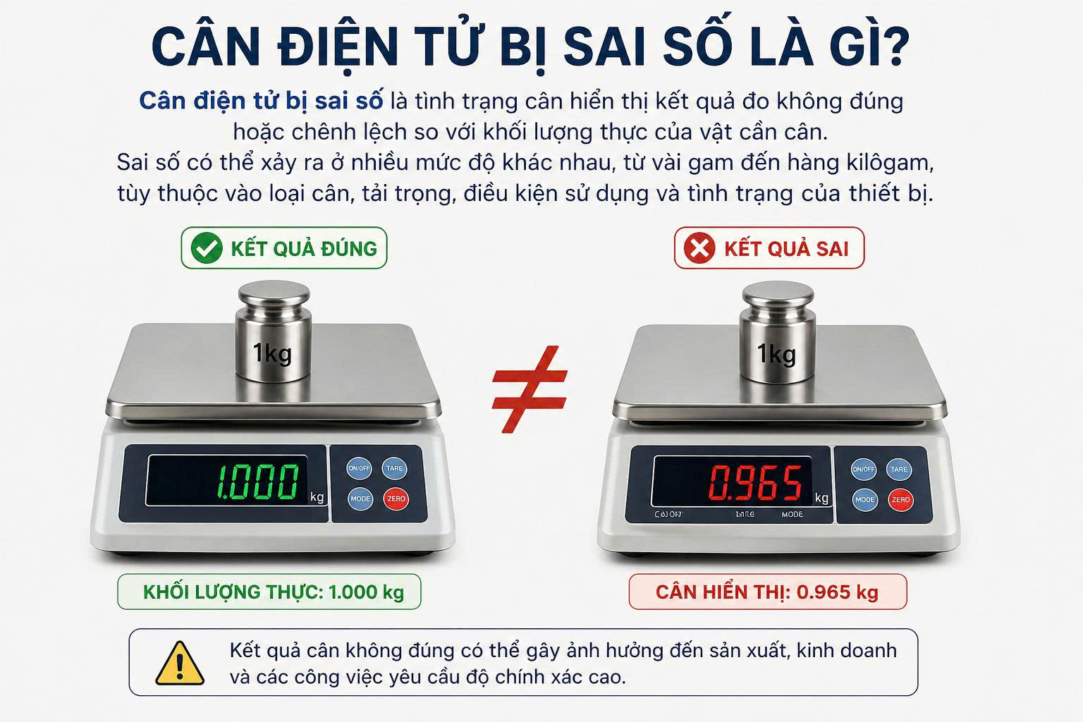 cân điện tử bị sai số