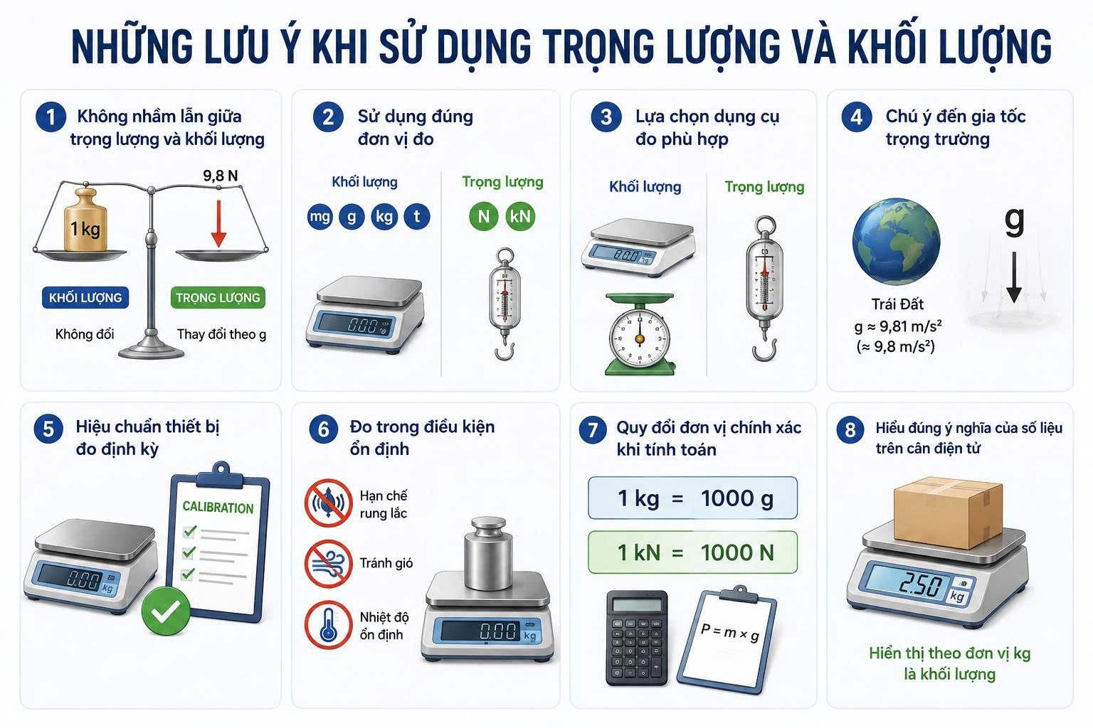 trọng lượng và khối lượng