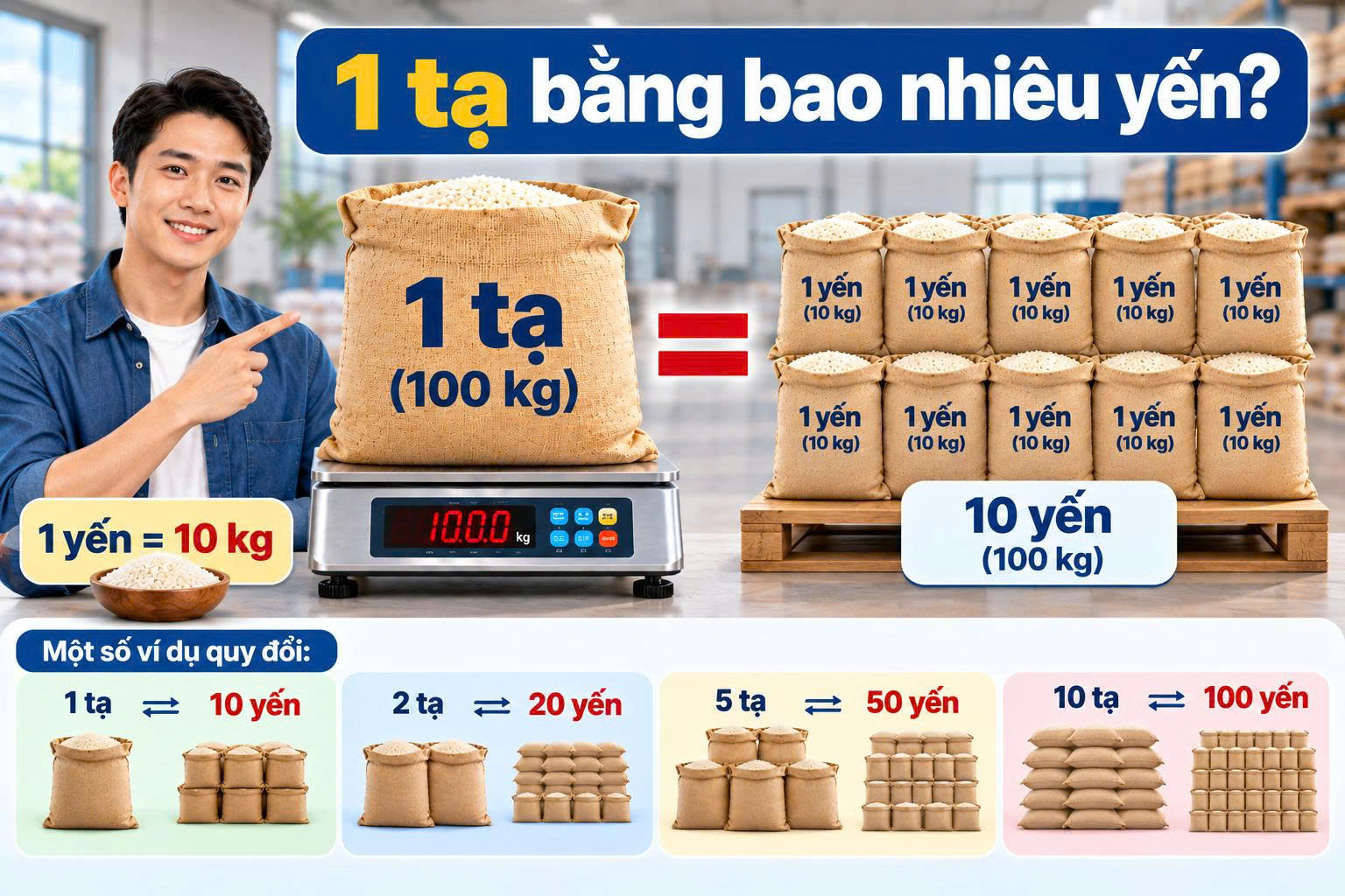 1 tạ bằng bao nhiêu kg