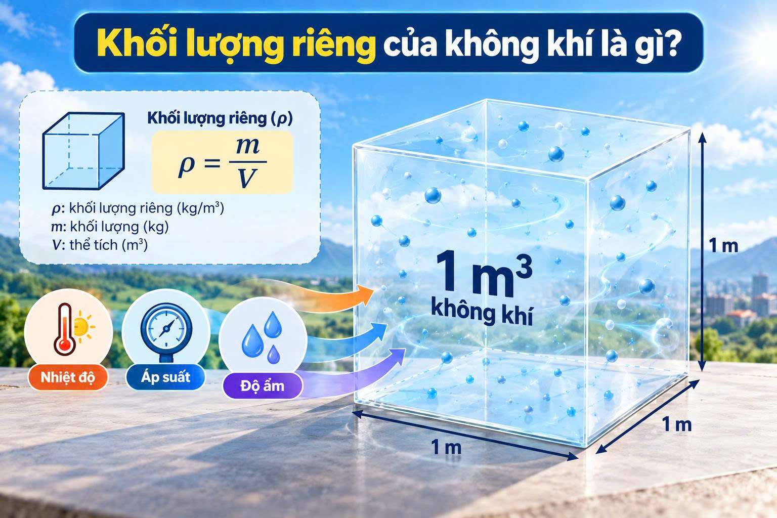 khối lượng riêng của không khí