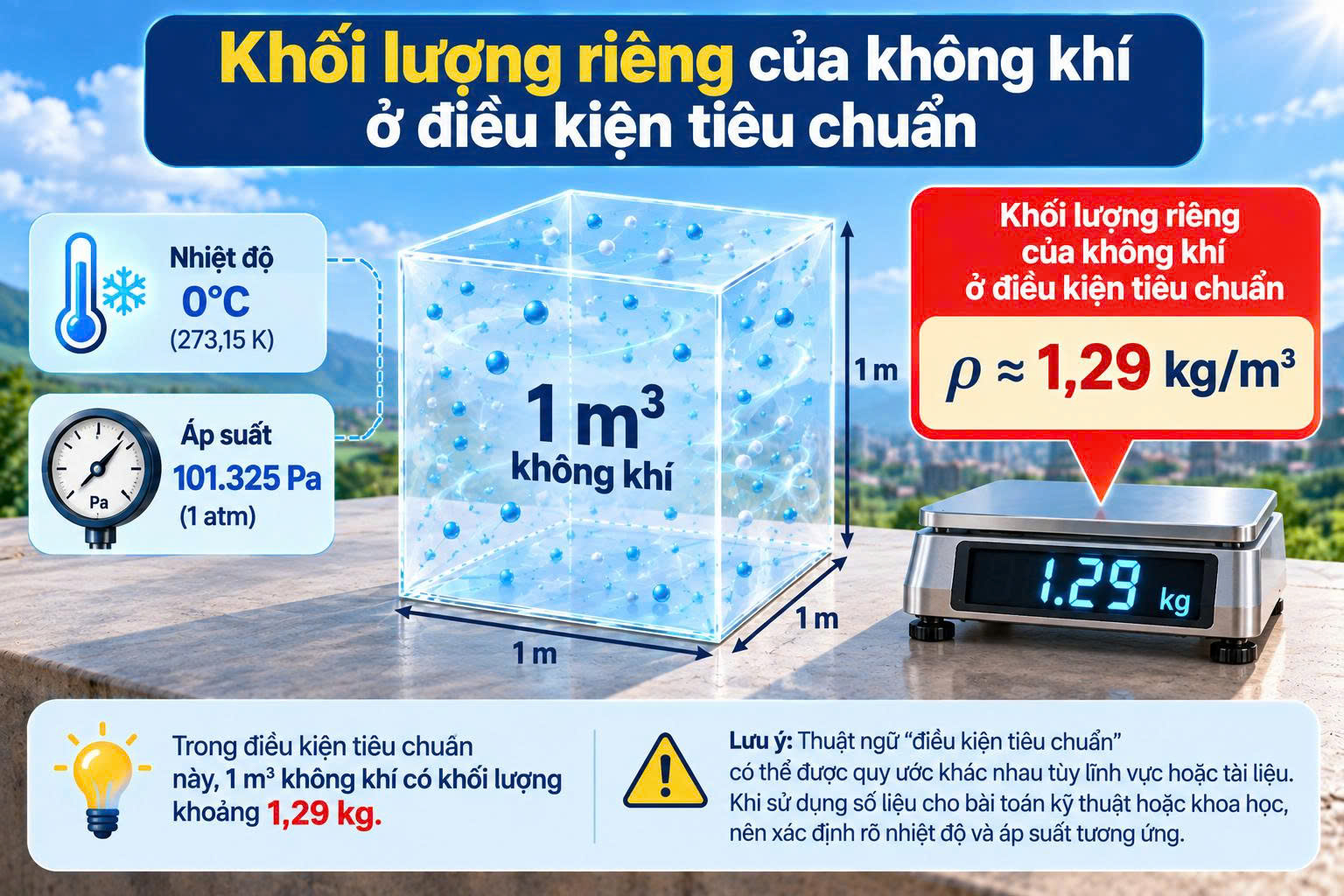 khối lượng riêng của không khí