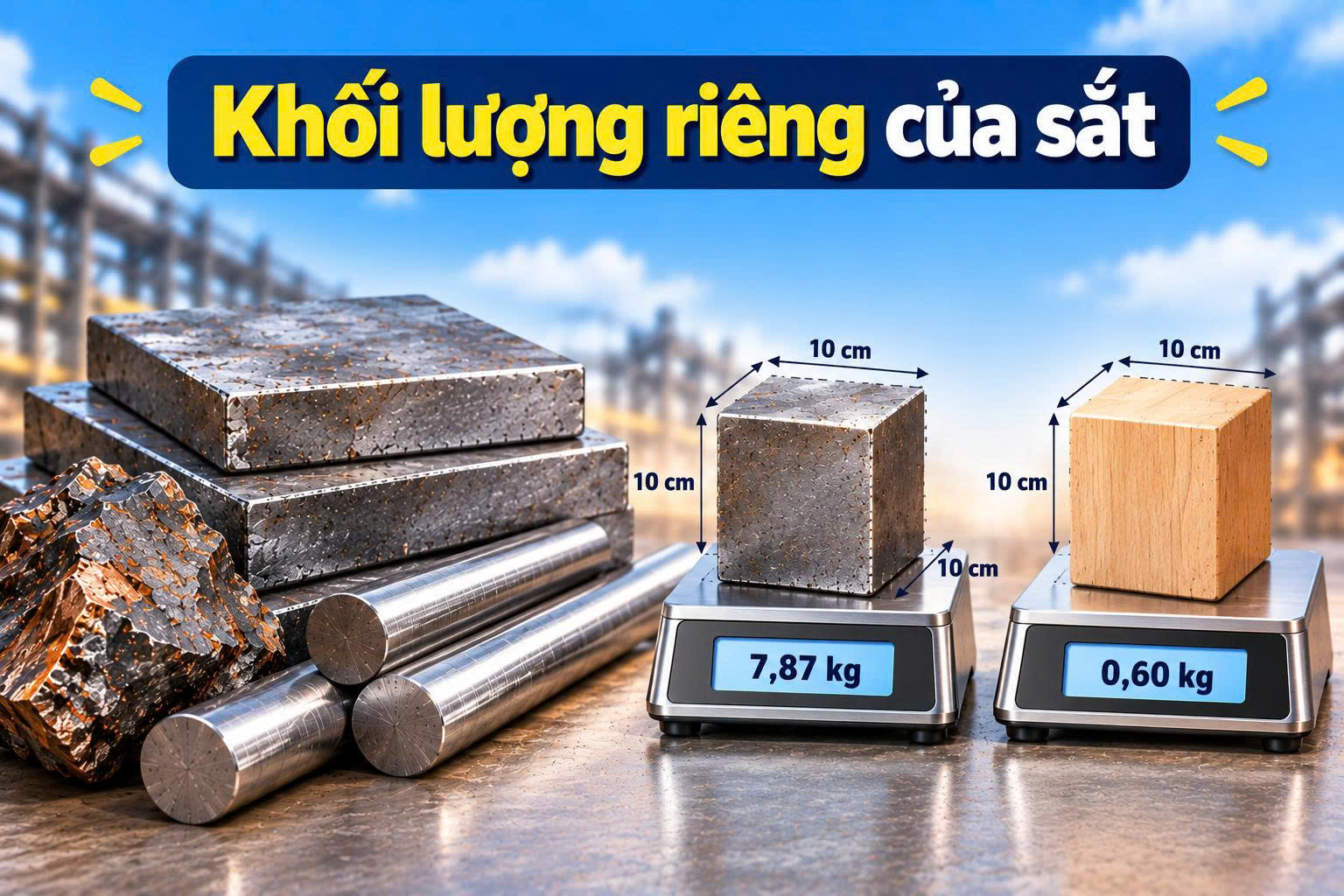 khối lượng riêng của sắt