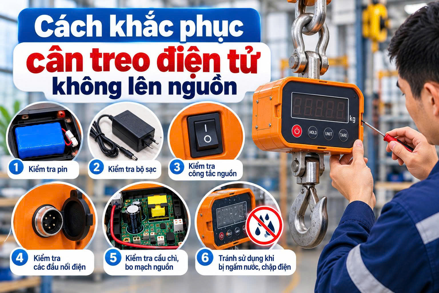 cân điện tử không lên nguồn