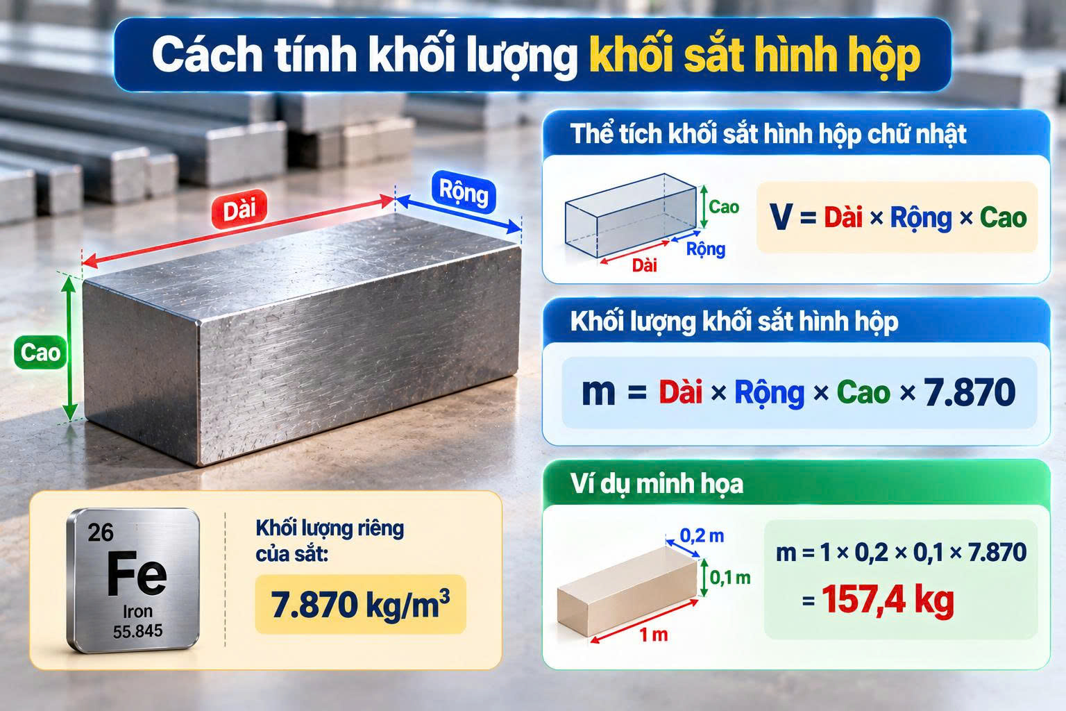 khối lượng riêng của sắt