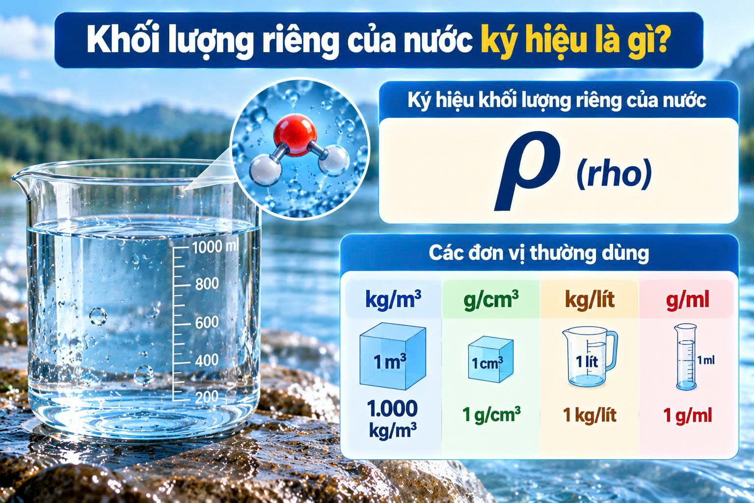 khối lượng riêng của nước