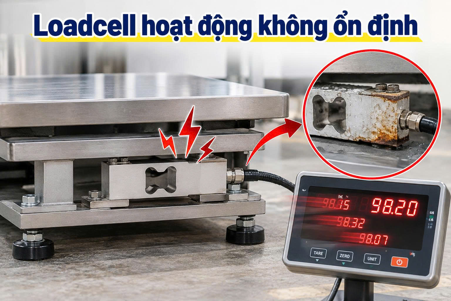 cân điện tử bị nhảy số