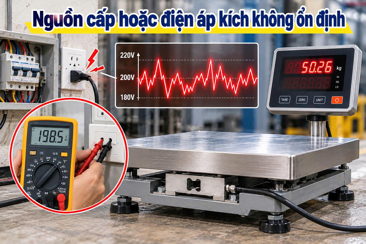 cân điện tử bị nhảy số