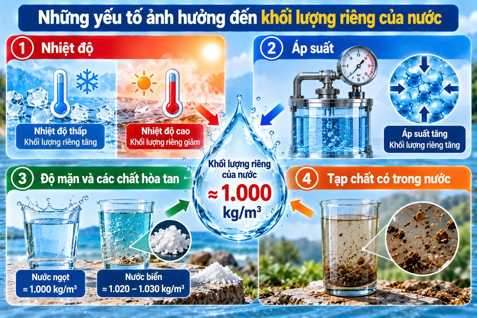 khối lượng riêng của nước