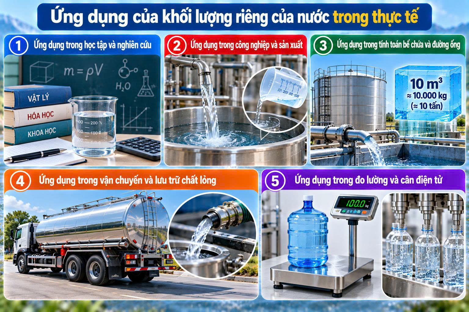 khối lượng riêng của nước